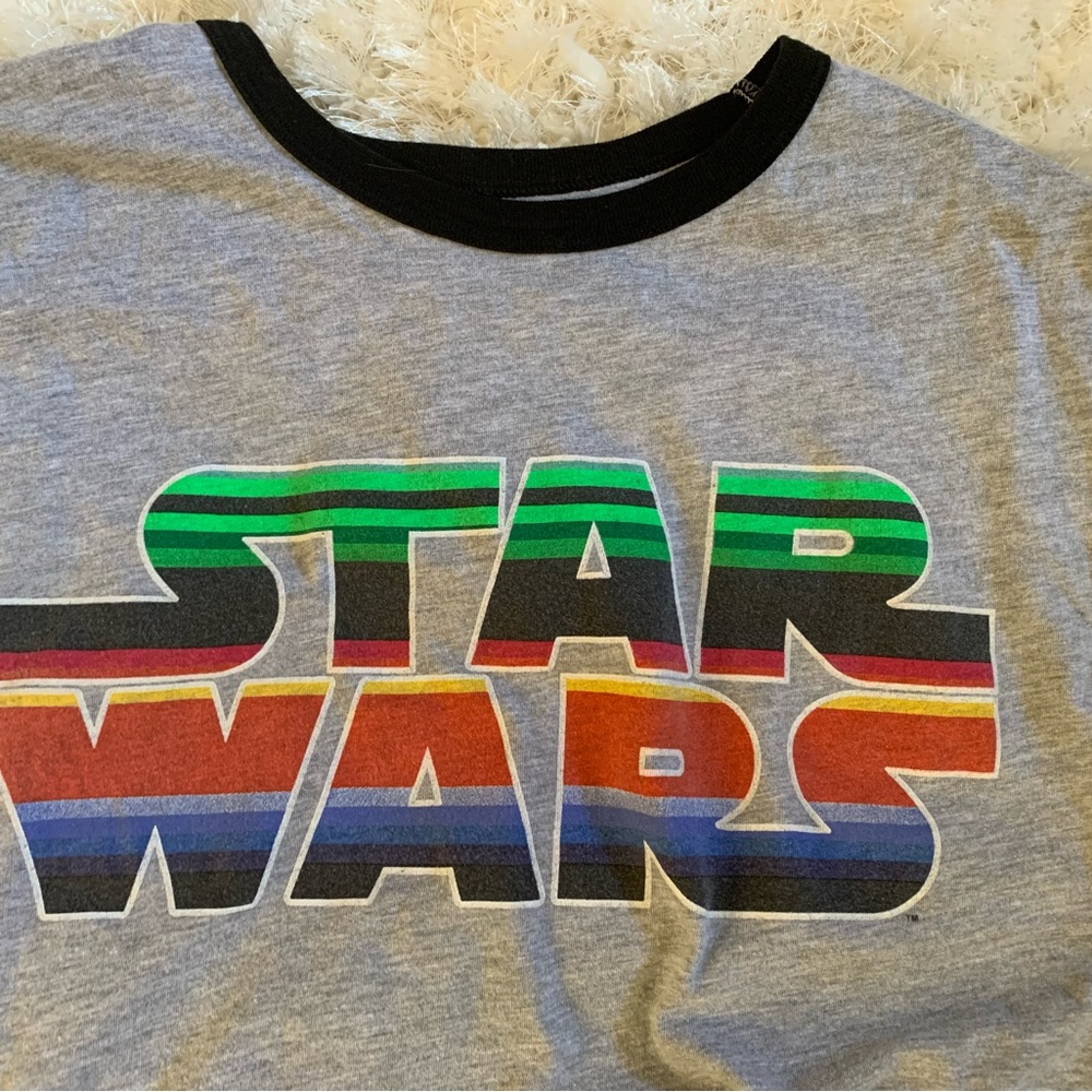 Star Wars Large men’s tshirt with color sleeves and neck NWOT